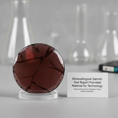 Maximum Size 4 Inch Diameter Single Crystal Substrates Mineralogical Garnet Test Report Provided Material for Technology